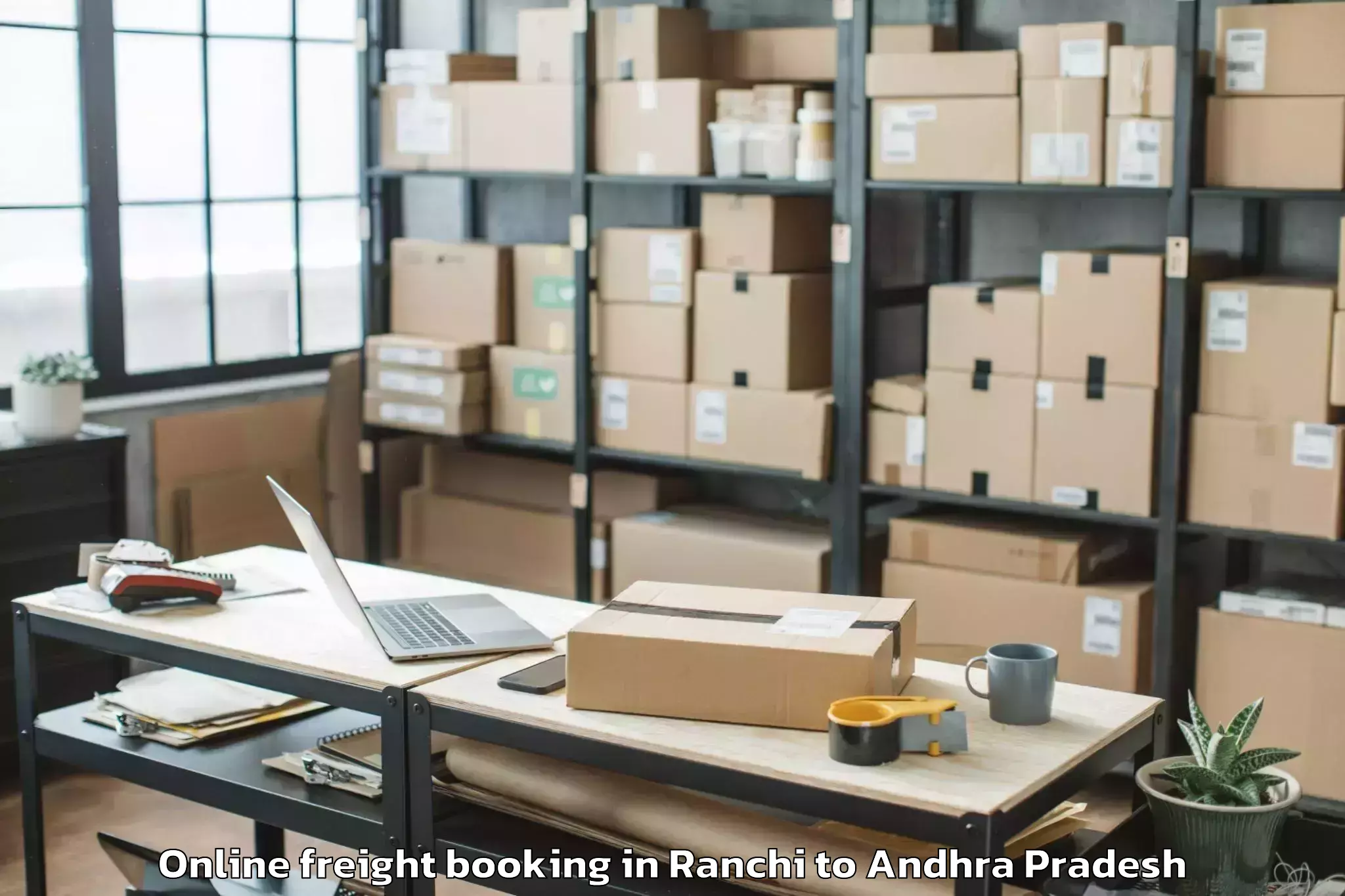 Book Ranchi to Nandivada Online Freight Booking